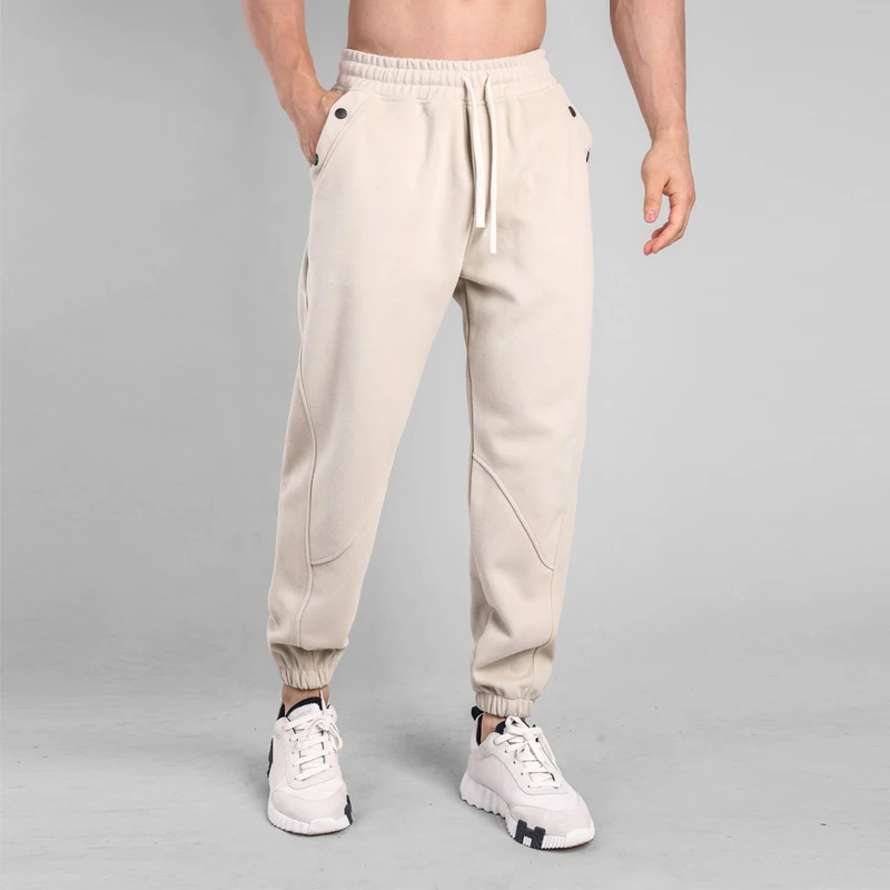 

2024 New Muscle Fiess Running Training Sports Cotton Trousers Men's Breathable Slim Beam Mouth Casual Health Pants