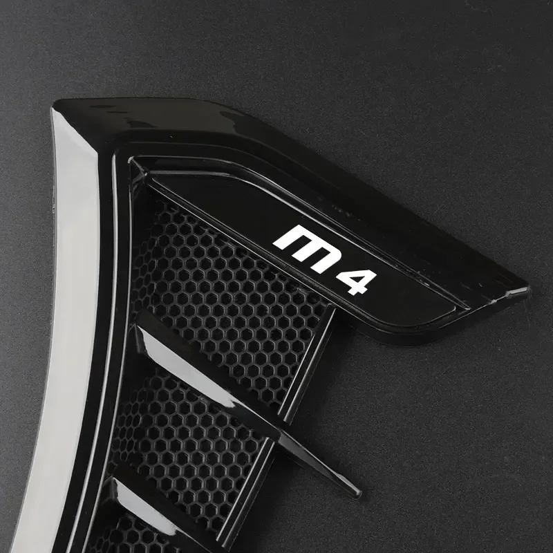 الكربون الأسود سيارة درابزين فتحات جانبية تدفق الهواء كمية ثقب القرش ثلاثية الأبعاد مصبغة ملصق غطاء لسيارات BMW M1 M2 M3 M4 M5 اكسسوارات السيارات