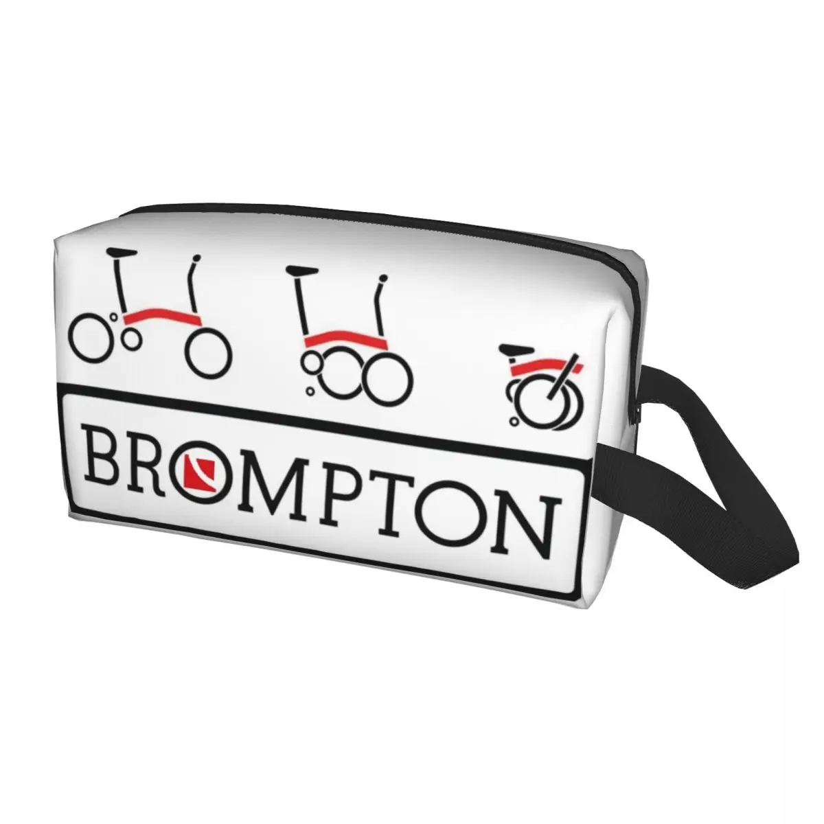 Custom Bromptons Folding Bike Logo Travel Cosmetic Bag Women Toiletry Makeup Organizer Lady Beauty Storage Dopp Kit