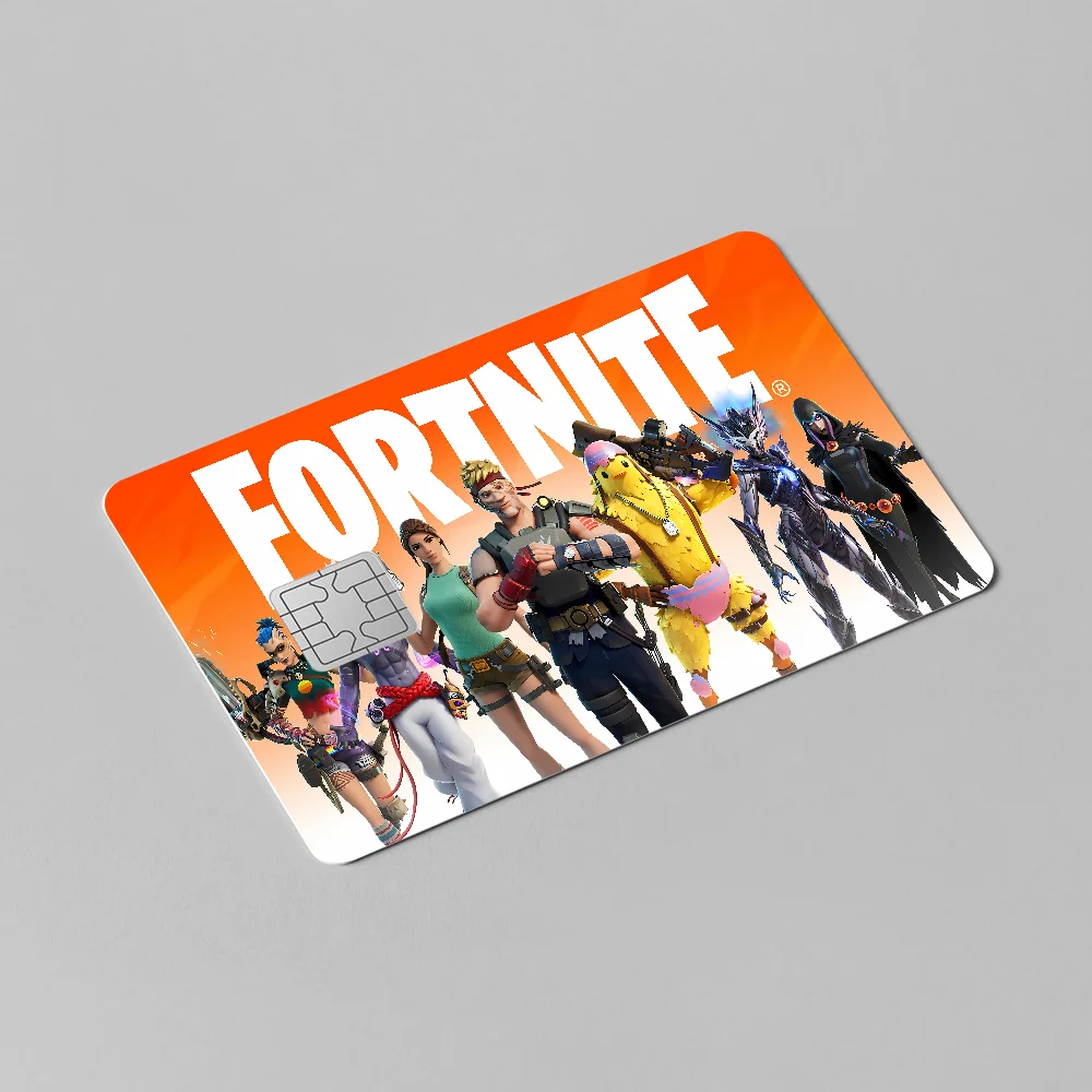 F-Fortnites Hot Game Game أنيمي ملصق فيلم غطاء الجلد للصغيرة الكبيرة لا رقاقة الخصم بطاقة الائتمان الجانب الأمامي