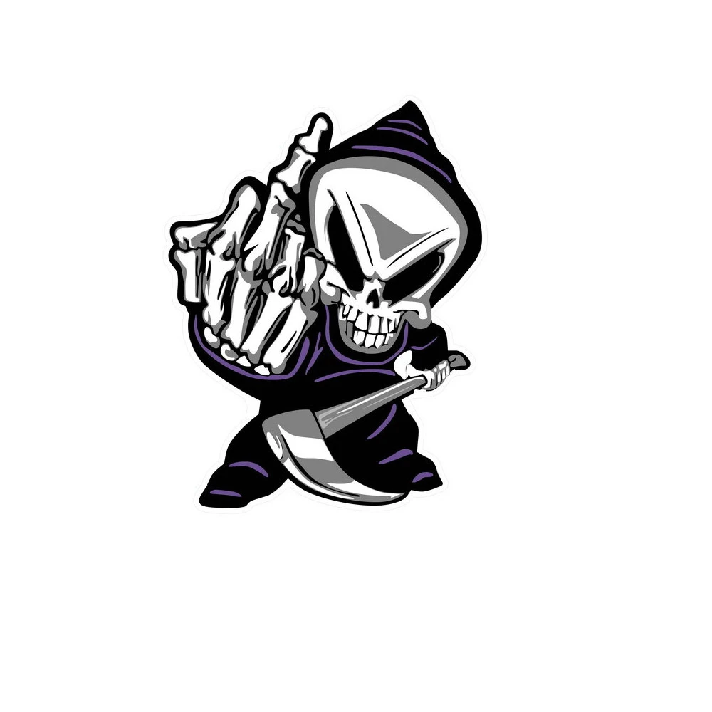 Car Sticker Funny Skull Middle Finger Car Window Decorative Sticker Skull Decal for Car Decoration