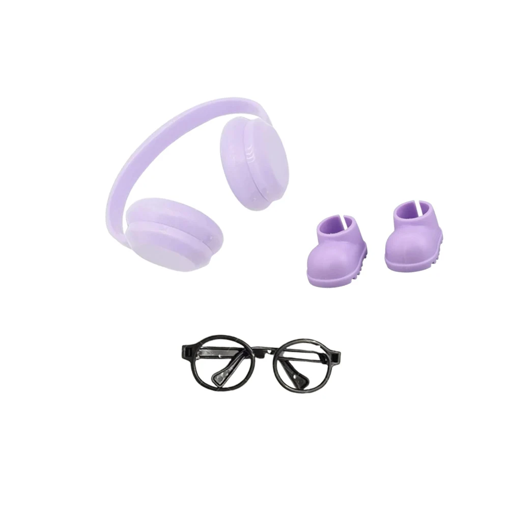 Mini bambola auricolari occhiali scarpe set per Labubu accessori moda giocattoli per bambini
