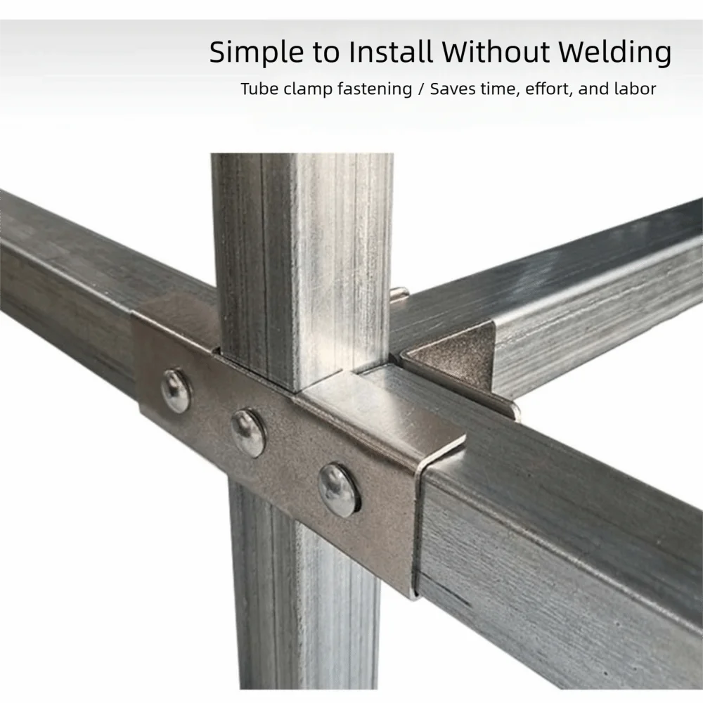 40*40mm Square Tube Connector solderless galvanizing Steel Joint Connector Fixed Pipe Clamp carbon steel Clip Fastener