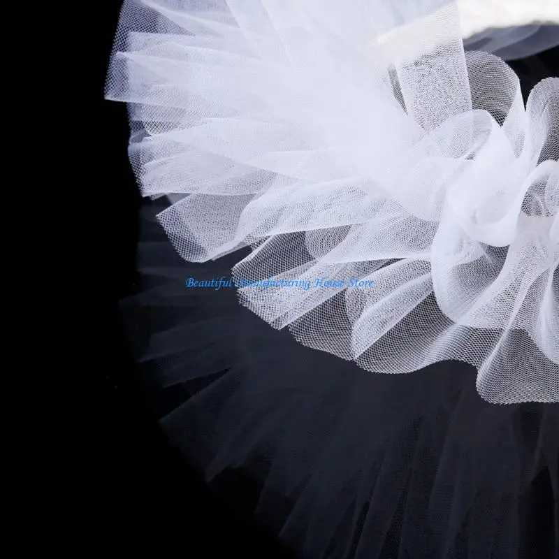 E56A Victorian Ruffled False Collar for Masquerades and Dress Up Clown Choker