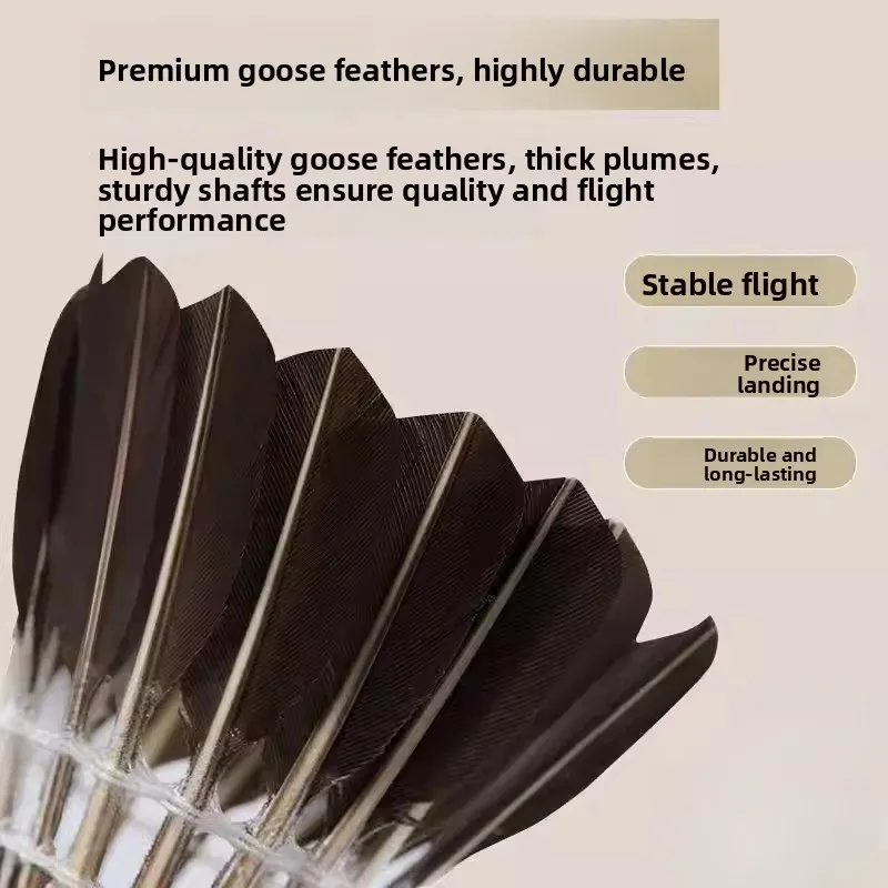 

Durable Goose Feather Badminton Shuttlecock for Primary School Students Entertainment Training Competition Easy to Break