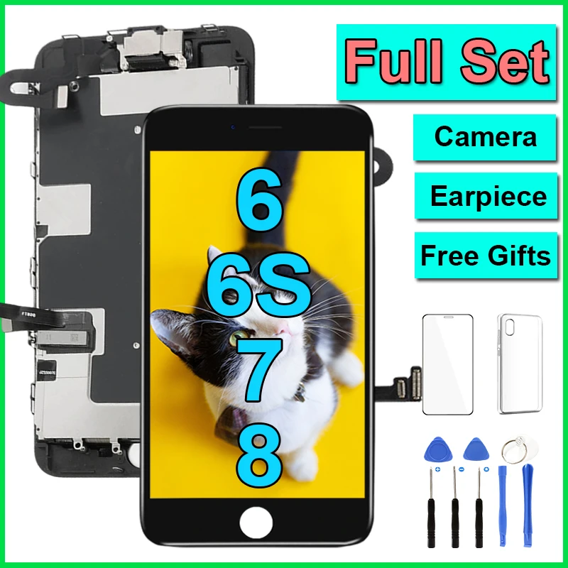 LCD Screen For iPhone 6 6S 7 8 Plus 7P 8P 5S Display Full Set Replacement Complete Touch Digitizer Assembly with Front Camera