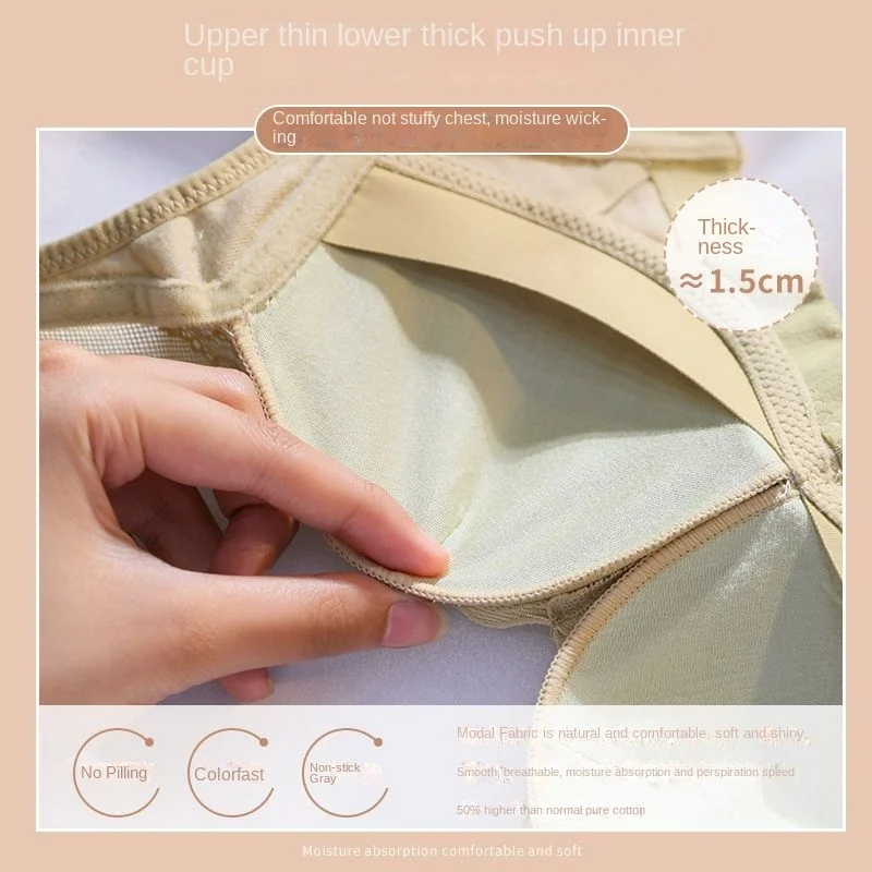 Lingerie Women\'s Non Steel Ring Small Chest Gathered Together to Show Large Retraction of Auxiliary Breast, Adjustable Upper