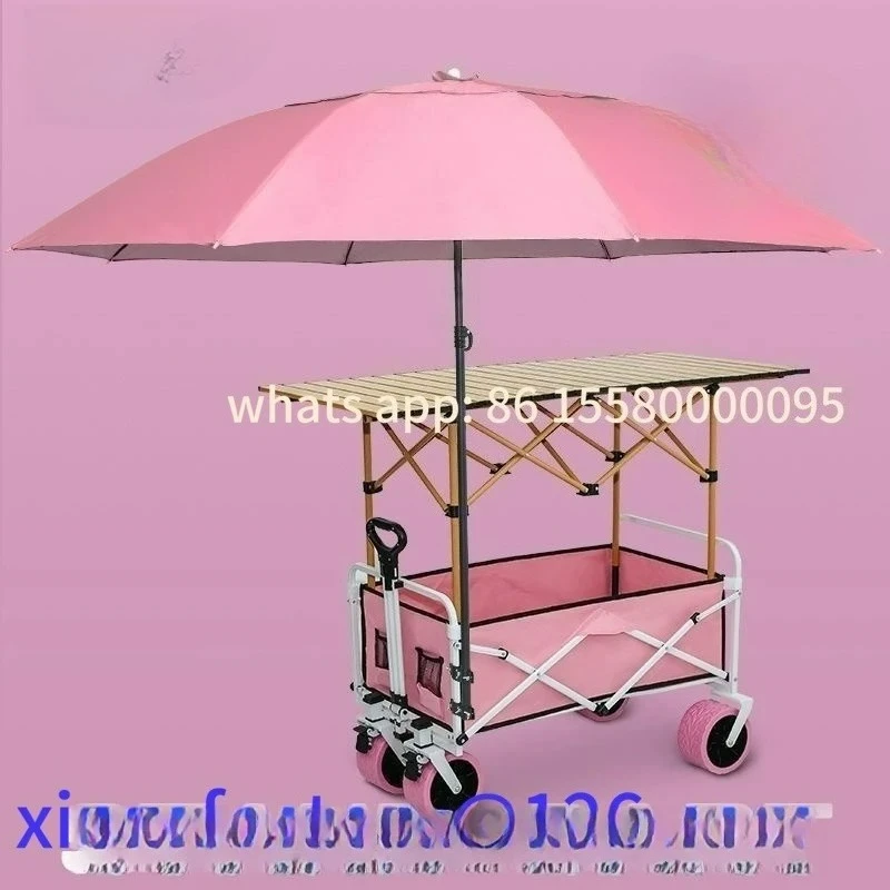 カスタマイズ可能な屋台小型カートショッピングキャンプピクニックカート折りたたみテーブル