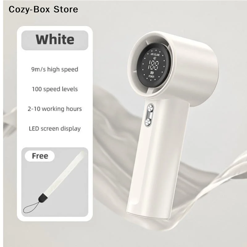 [ZY]Portable Turbo Fan Leafless Mini Fan Rechargable 100 Level - High Speed Portable Fan Mini Fan Origin[ZY]