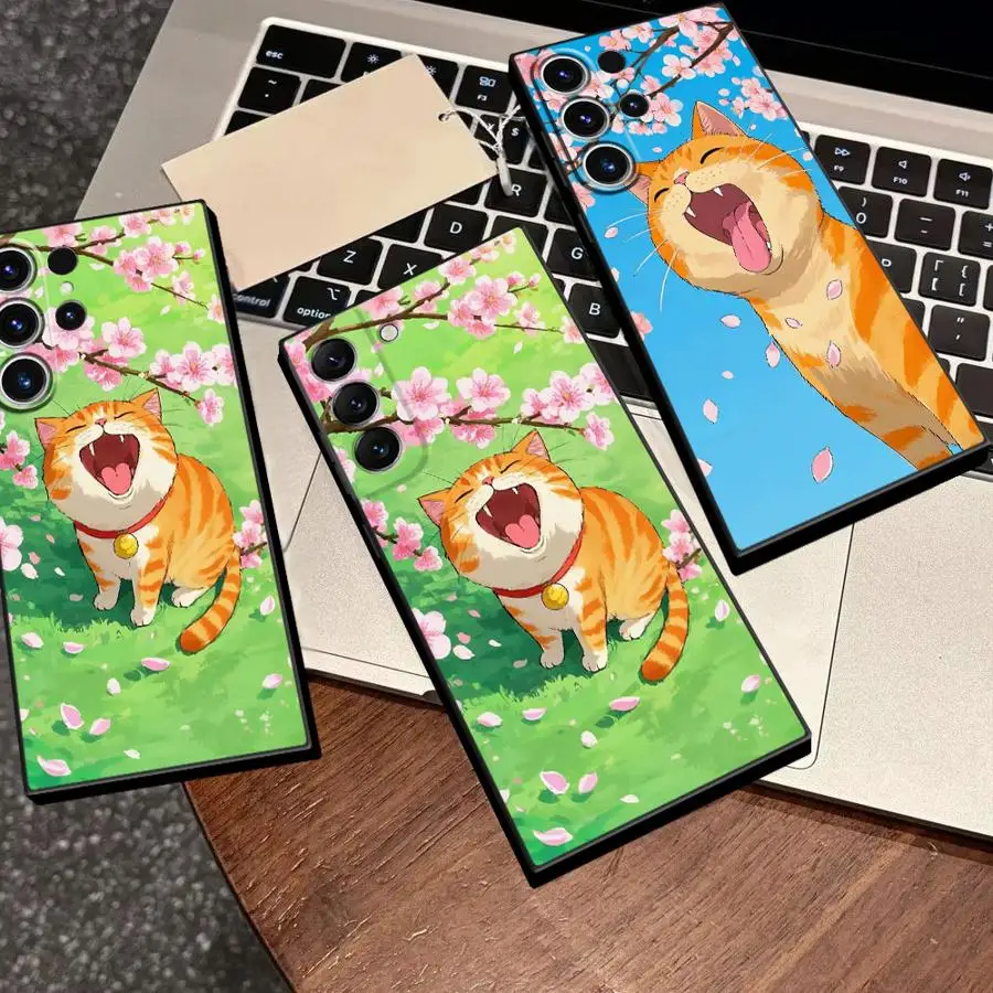 Garden Cat Case for Samsung Galaxy S26 Ultra Note 20 10 S23 S22 S24 S25 Plus S21 S20 FE Phone Cover