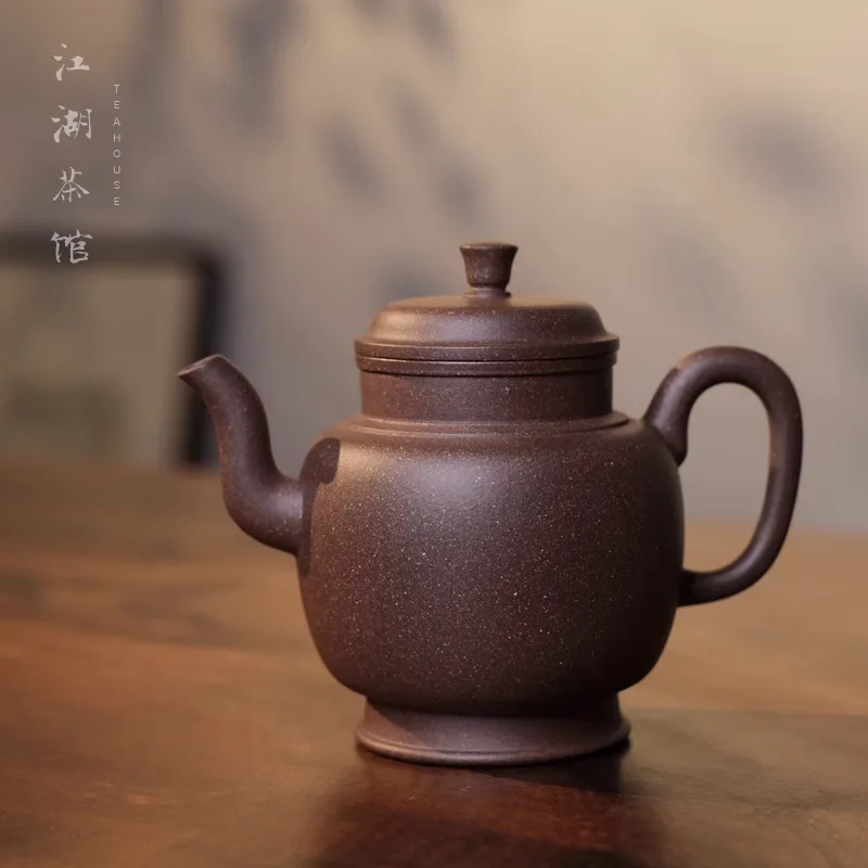 Ming Style High Palace Lamp, Qingde Tang Antique Imitation, Purple Clay, Yi Original Mine Handmade Clay Teapot