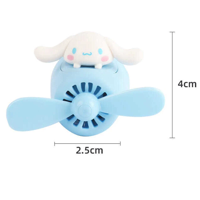 Sanrio Cinnamoroll Pompompurin Mini Fan Pilots Car Aromatherapy Girls Heart Cute Cartoon Car Deodorant Airs Outlet Toys for Kids