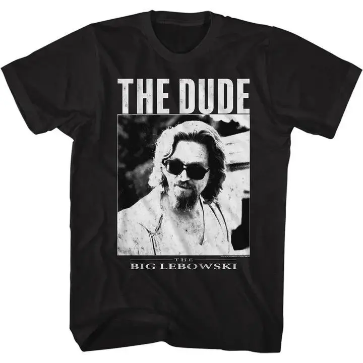 Harajuku Y2k Vintage Tops The Dude Abides Man Big Lebowski T-Shirt O Neck Tops Casual Loose Oversized Print T-shirt Unisex
