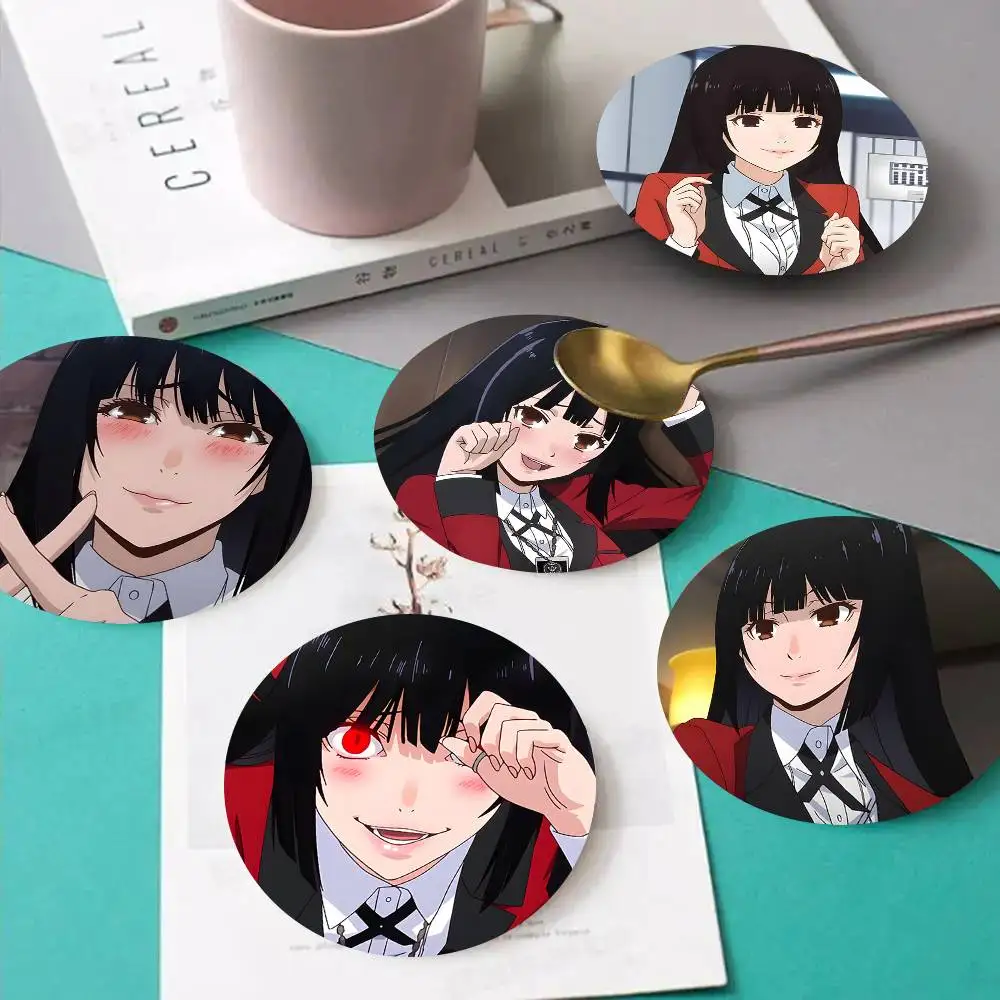1pc Yumeko Jabami Anime Characters Wooden Coaster Colour Printing Cup Mat Home Desk Decoration Gifts