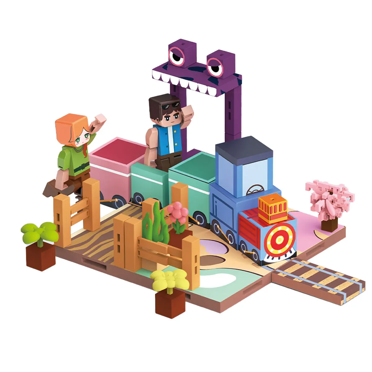 Minha Mundo Blocos de Construção Magnéticos Cena Animal, um brinquedo STEM para que as crianças aprendem e construir, um presente adequado tanto para meninos e meninas.