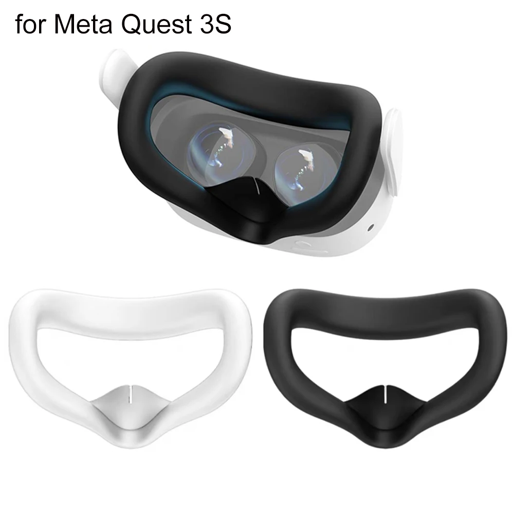 

Silicone VR Face Mask For Meta Quest 3S Facial Interface Sweatproof Mask Face Cushion Lightproof Mask Face Cover VR Accessories