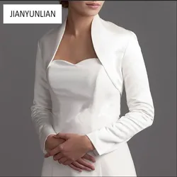 Giacca da sposa personalizzata a maniche lunghe in raso Giacche bolero da sposa per giacca da sposa con cappotto da festa nuziale