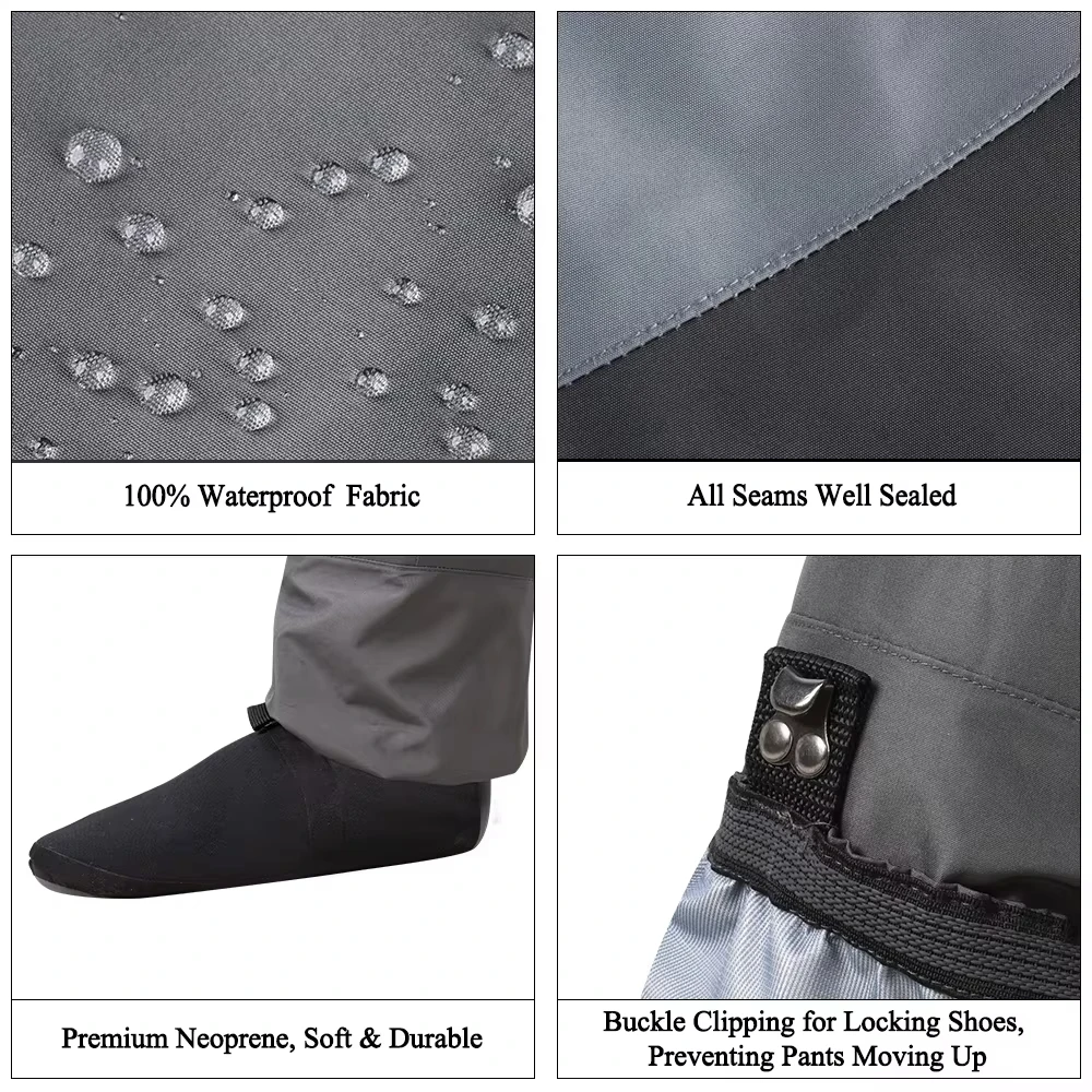 Goture Angelwathose Leichte Strumpfhose für Herren Atmungsaktive Wasserdichte Fliegenfischer-Wathose Brusthöhe S/M/L/XL/XXL Größe – Detail 11
