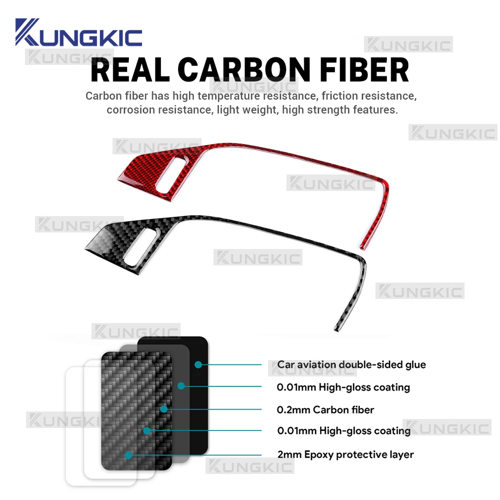 

Real Soft Carbon Fiber Car Front Passenger Air Outlet Trim Sticker For Ford Focus MK4 ST 2019 2020 2021 2022 2023 2024 2025