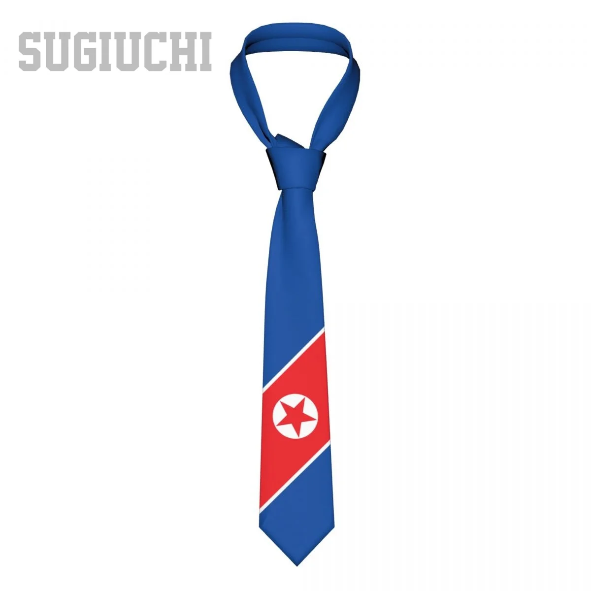 

North Korea Flag Emblem Men Women Neck Ties Casual Plaid Tie Suits Slim Wedding Party Business Necktie Gravatas