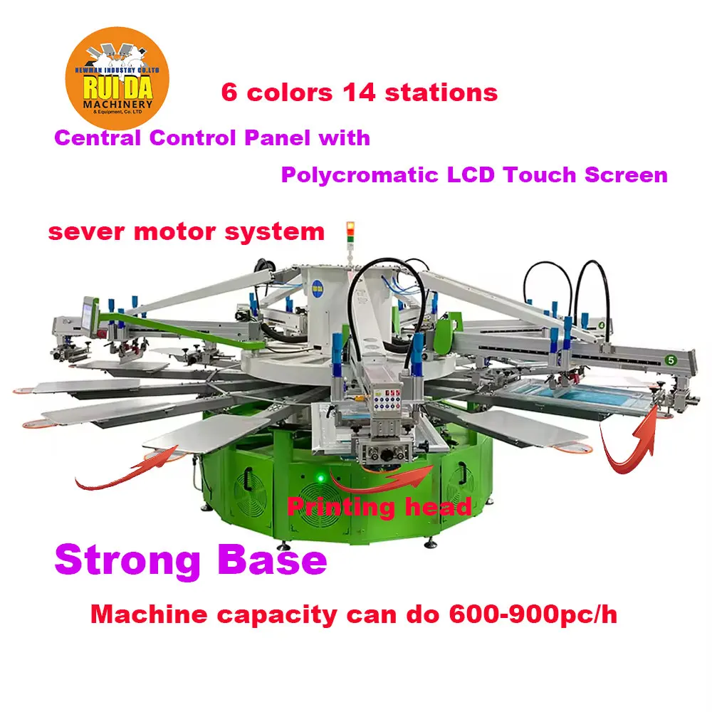 6 Color Automatic Carousel Direct to Garment T-Shirt Silk Screen Printing Machine Heat Press for Clothes