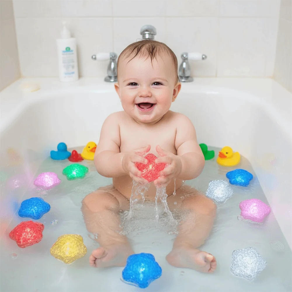 12pcs/box Water Induction Design Induction LED Glowing Star Bath Eco Safe Water Induction Luminous Floating
