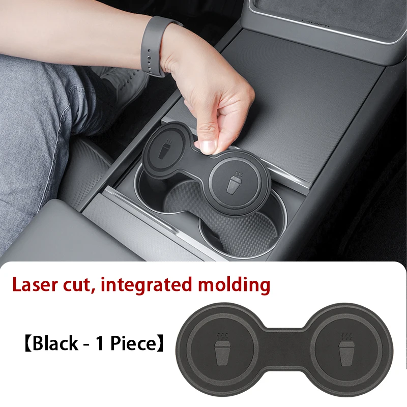 For Tesla Refreshed Model 3/Y Center Console Cup Holder Pads, Non-Slip Mats, Storage Slot Protectors, Car Interior Modification