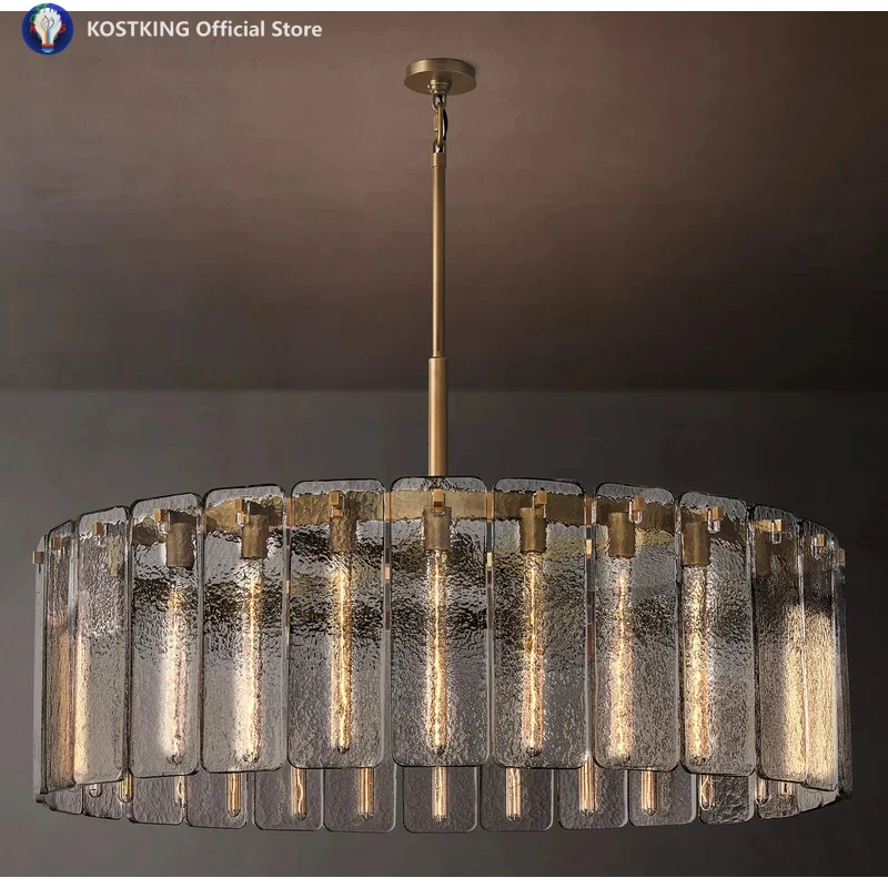 

Glass Round Chandelier Art Deco Home Decor Glass Chandeliers Lighting Hall Parlor Dining Room Office Kitchen Island
