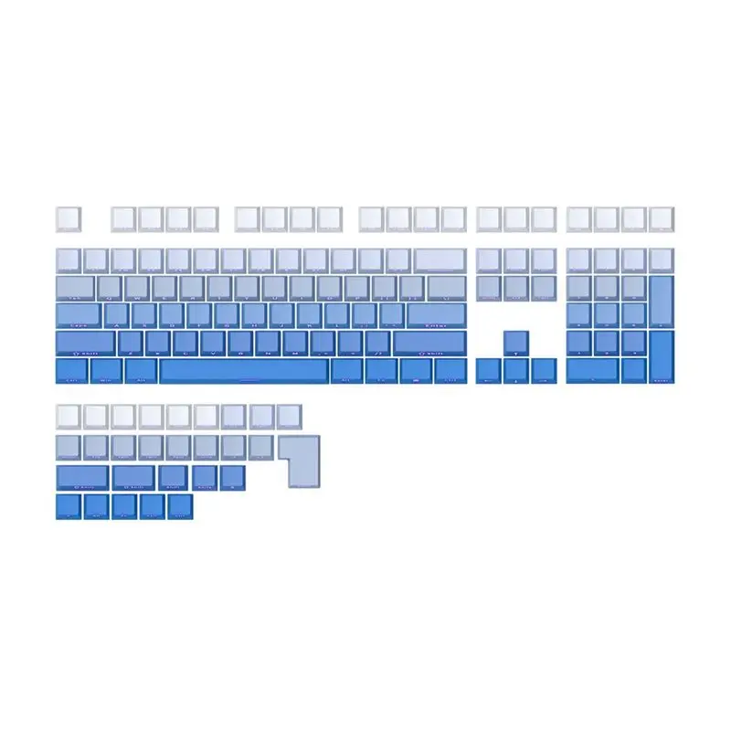 136 Keys OEM-Profile PBT Keycaps Gradient Translucent Side Engraved Key Caps For Gaming Mechanical Keyboard-AEF7