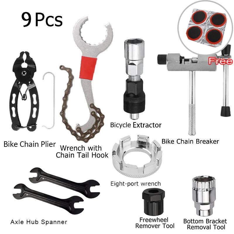 Fiets Reparatie Tool Kits Vliegwiel Remover Cutter Chain Breaker Crank Puller Spaaksleutel MTB Racefiets Onderhoud Gereedschap Set - afbeelding 1