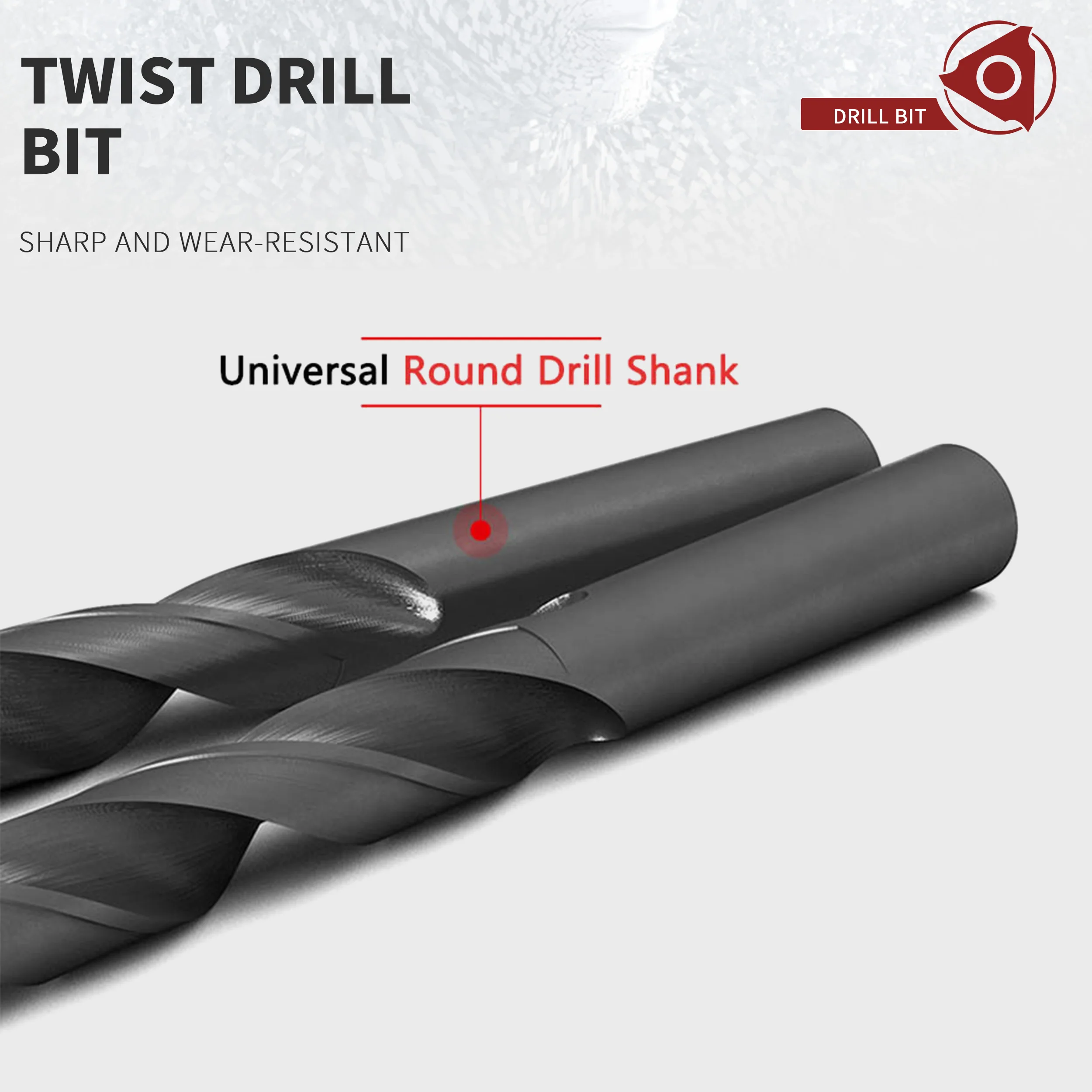 Twistdrill ad alta durezza foratura per la lavorazione del legno in plastica 4341 acciaio ad alta velocità codolo dritto Rolling Drillbit Sharp resistente all'usura