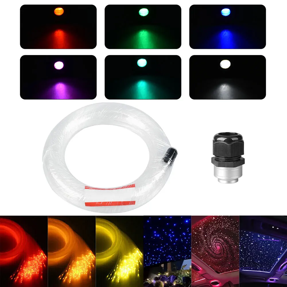 12V 16W RGBW OBD2 Car Roof Fiber Optic Lights Star Starry Sky Ceiling Light Twinkle Bluetooth APP & 28-Button Remote Control