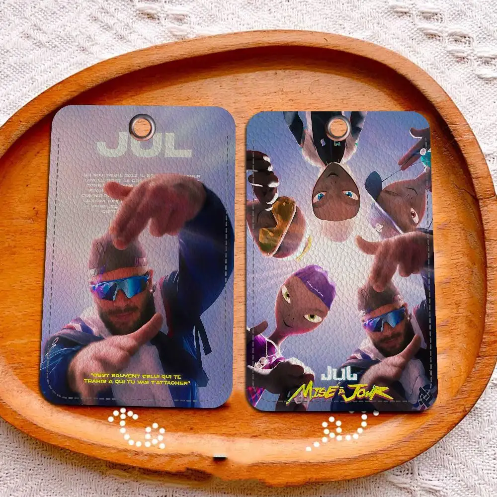 Popular RAP Singer J-jul-L Bank Card,Subway, Bus Card Holder Keychain Key Ring Door Access Tags ID Card Case Keychain Access