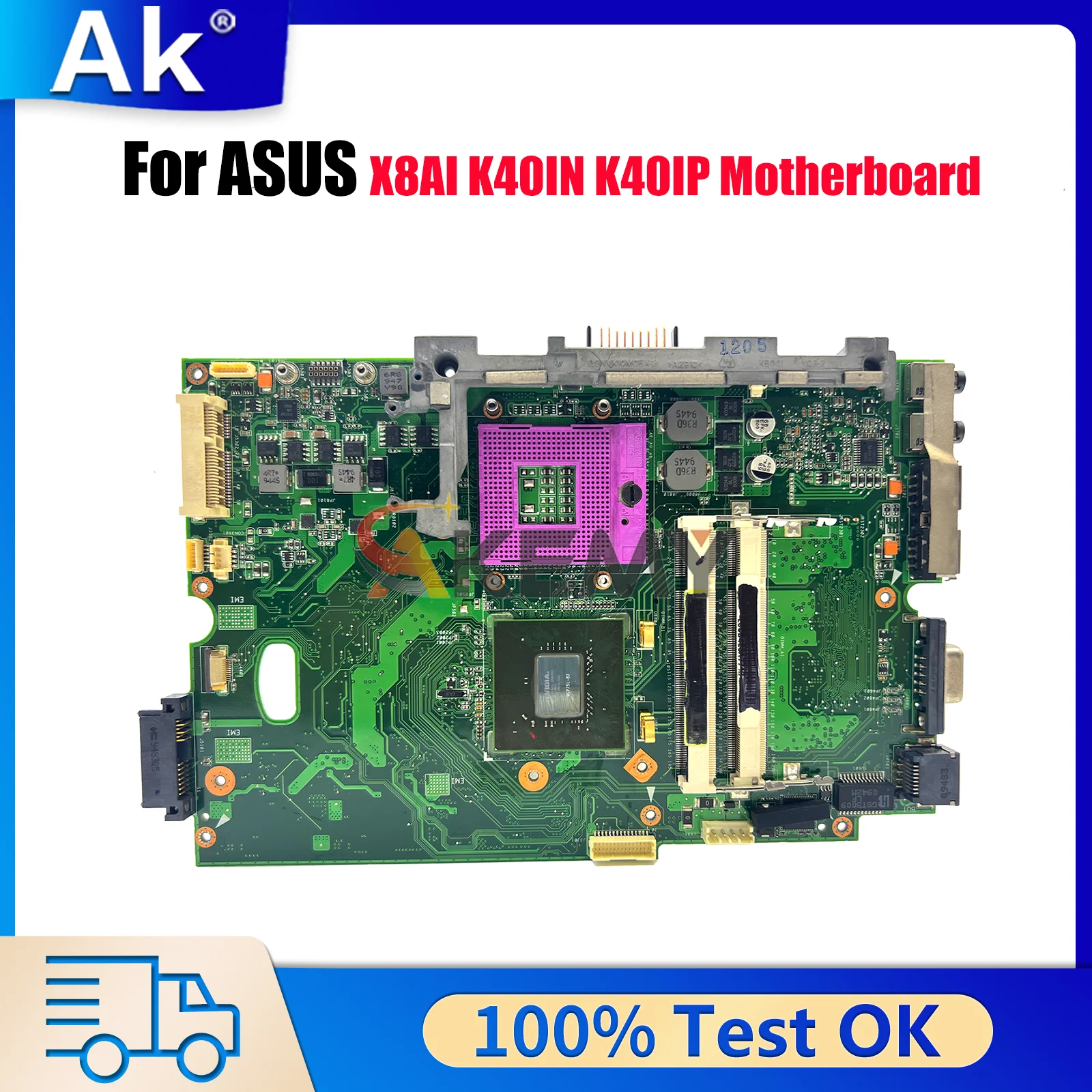 

Материнская плата K40IN для ноутбука ASUS K40ID K40IE X8AI K40IN K40I K40IJ, материнская плата для ноутбука, 100% тестирование, ОК, быстрая доставка, высокое качество