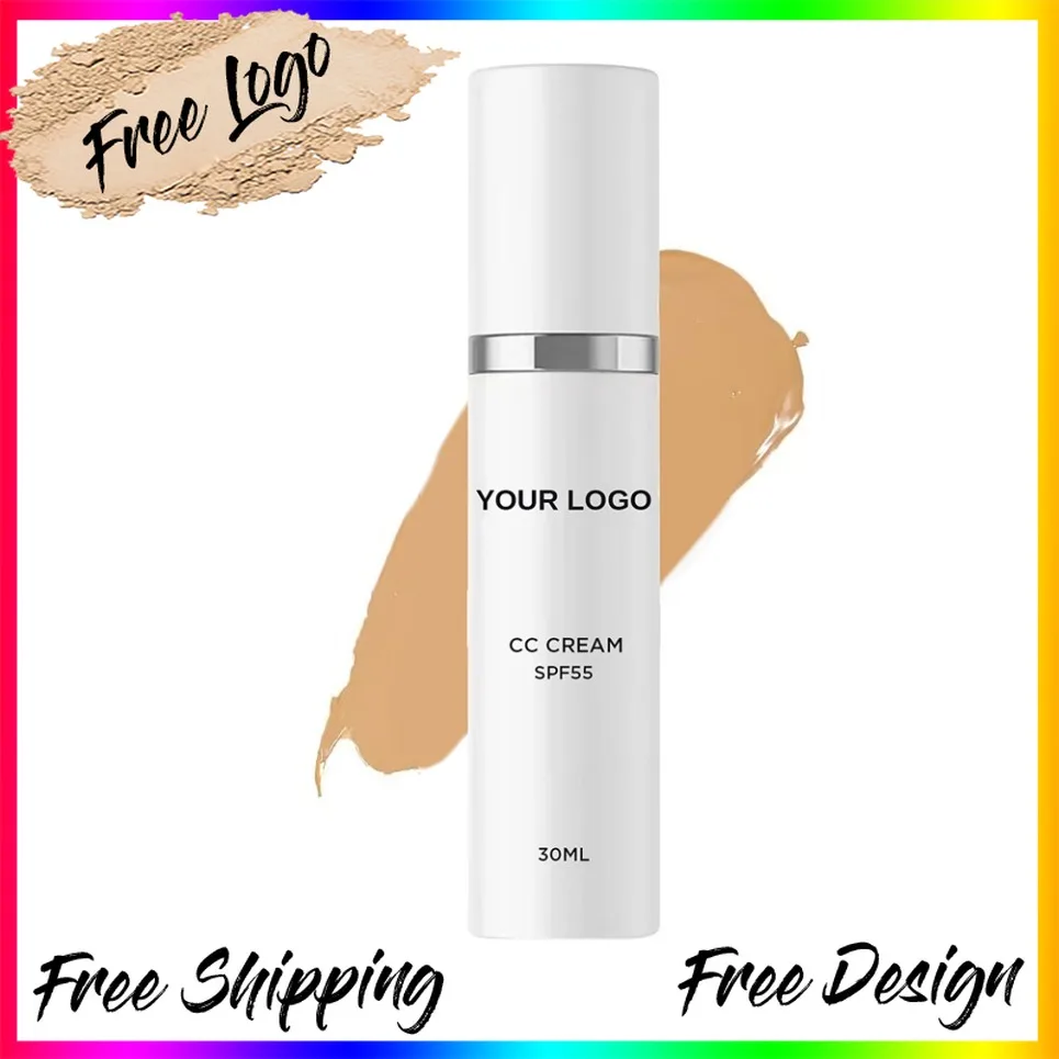 Vegan CC Cream Foundation Private Label Wholesale Makeup Natural Cover Concealer Hydrating Primer Base Custom Logo