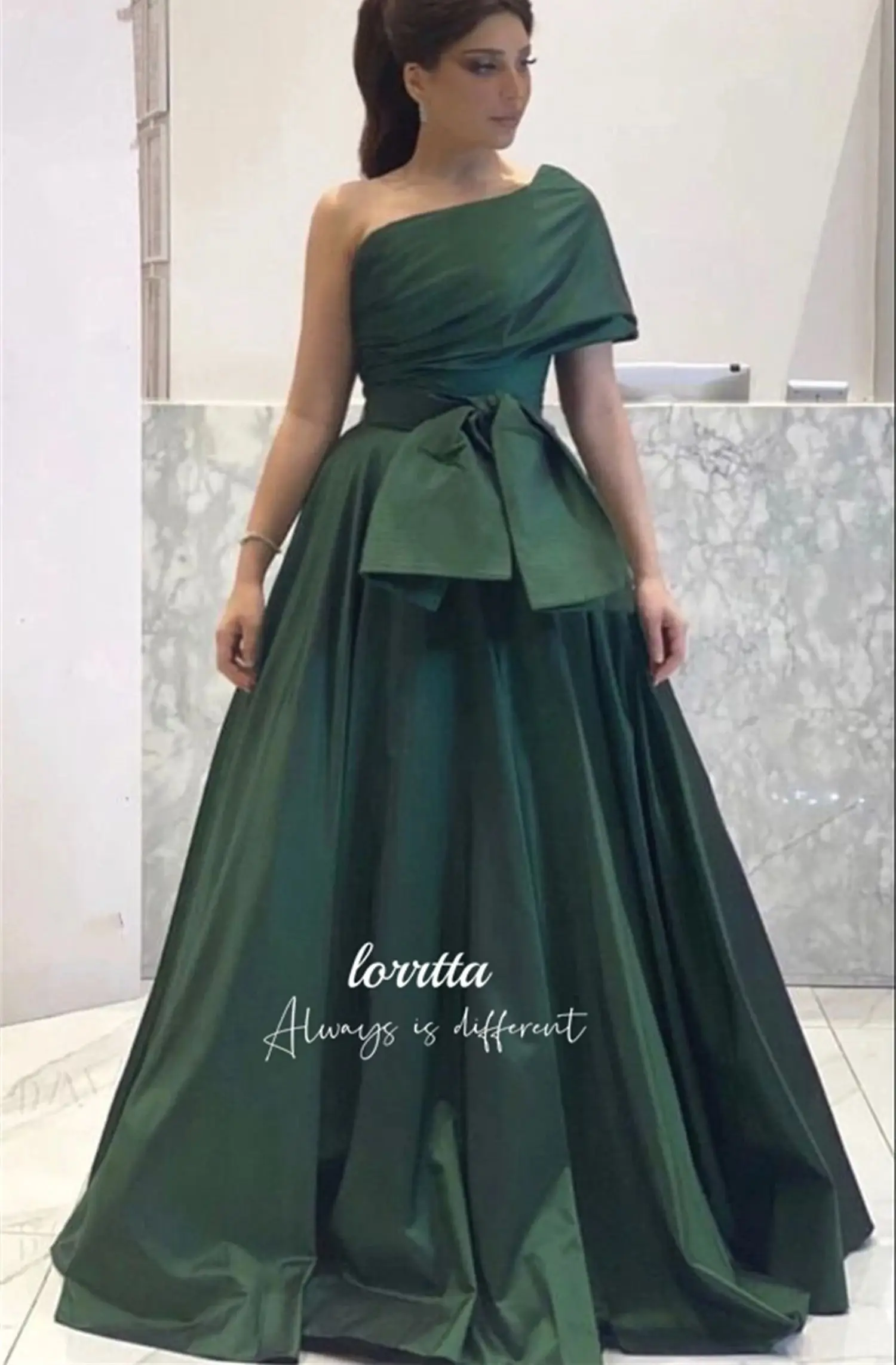 Lorrtta Ball Gown One Shoulder Sleeve Eid Dress Line A Elegant Party Dresses 2024 for Wedding Robe De Soiree Femmes Evening Prom