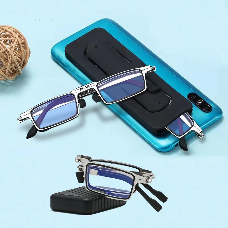 anti blue-ray resistant folding reading glasses, portable ultra thin stand glasses case, suitable for men and women