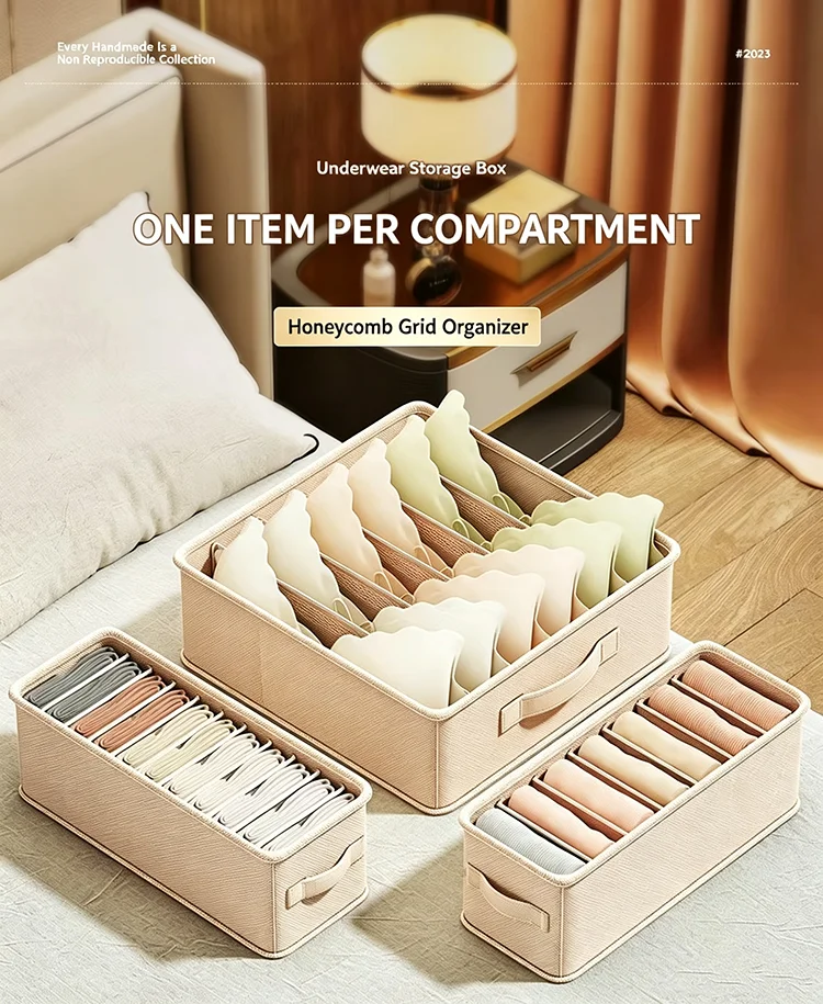 3/2/1pcs Set Drawer Organizers Underwear Pants Storage Box Layering Foldable Socks Clothing Storage Organizer for Bedroom Home