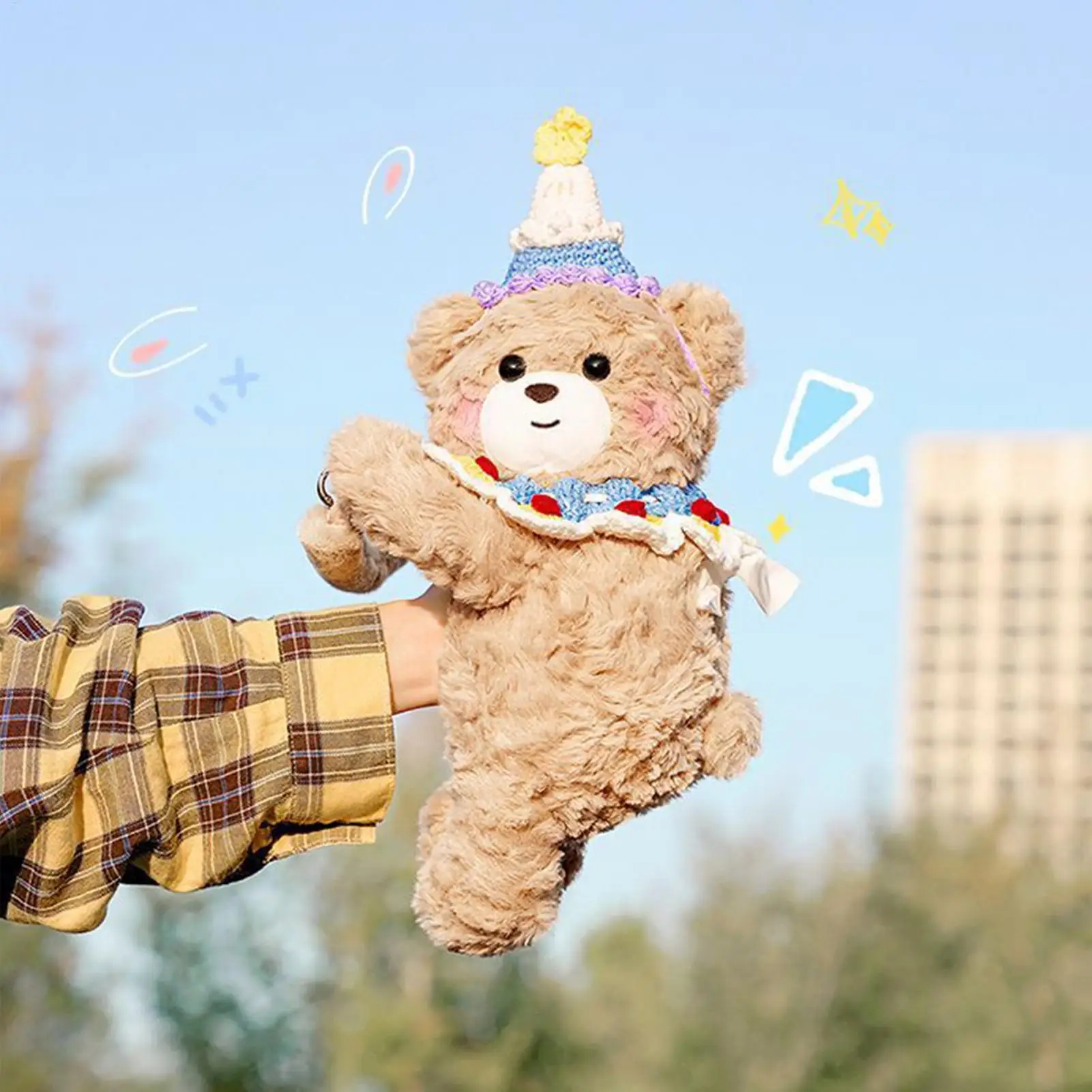 Soft Plush Bear Tissue Box Cover Car Napkin Holder Hanging Headrest Seat Back Organizer for SUV MPV Truck Home Vanity Desk