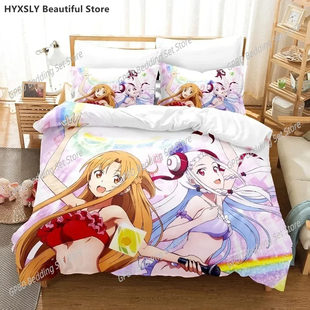 

Luxury New Sword Art Online Bedding Set Single Twin Double Queen King Cal King Size Bed Linen Set