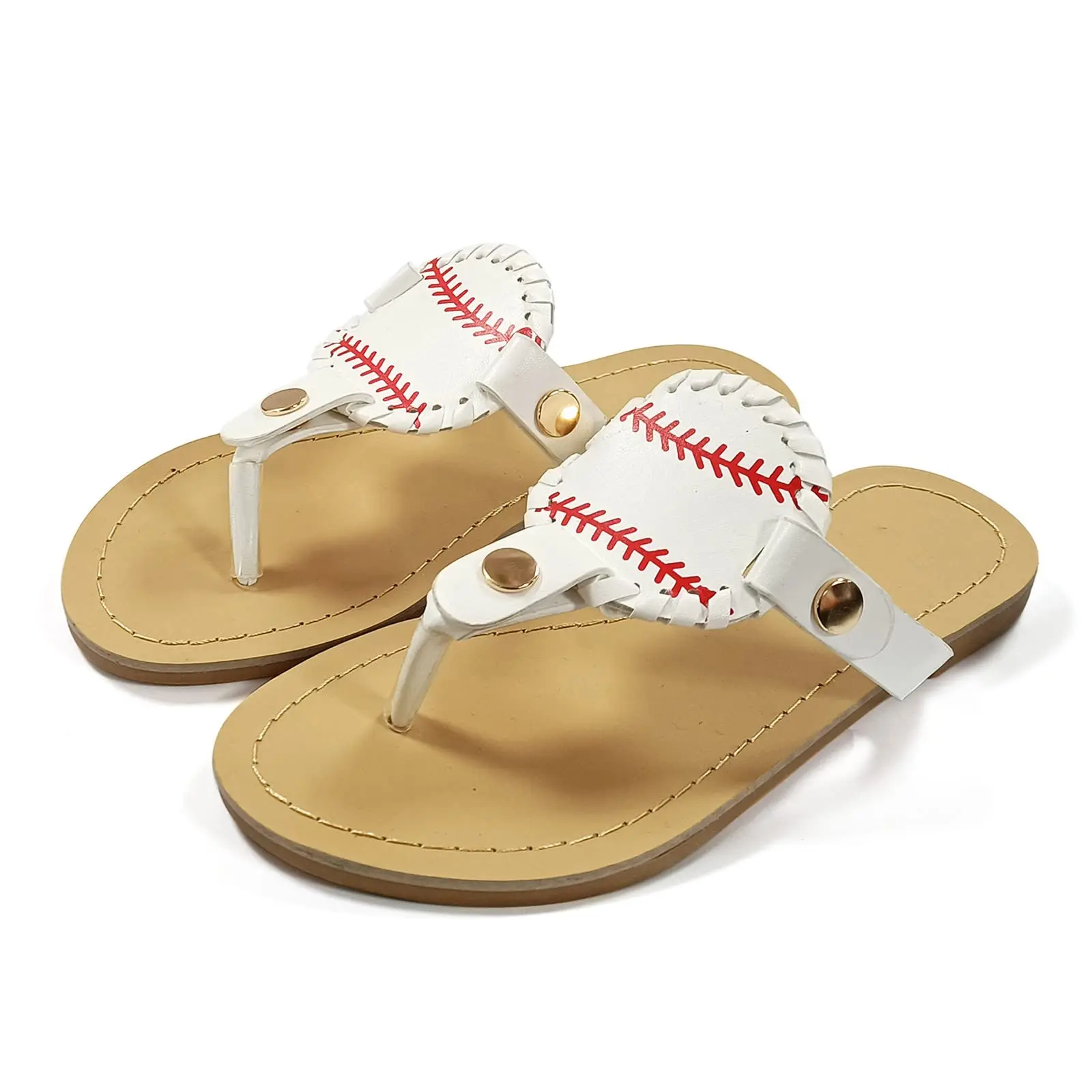 Women's Summer Fashion Baseball Sandals Flat Slippers Open Toe Casual Comfortable Ankle Flip Flops Roman Shoes Beach Travel Sand