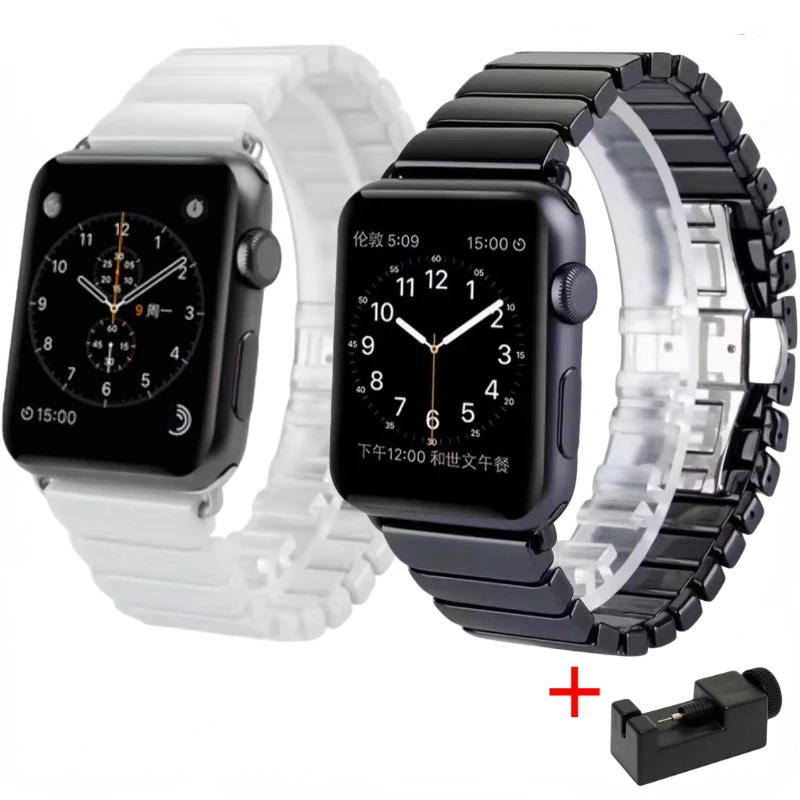 

Ceramic Strap For Apple Watch UItra/2 49mm 10 42mm 46mm 9 8 7 45mm 41mm Lightweight bracelet band iWatch 6 5 4 SE 44mm 42mm 40mm