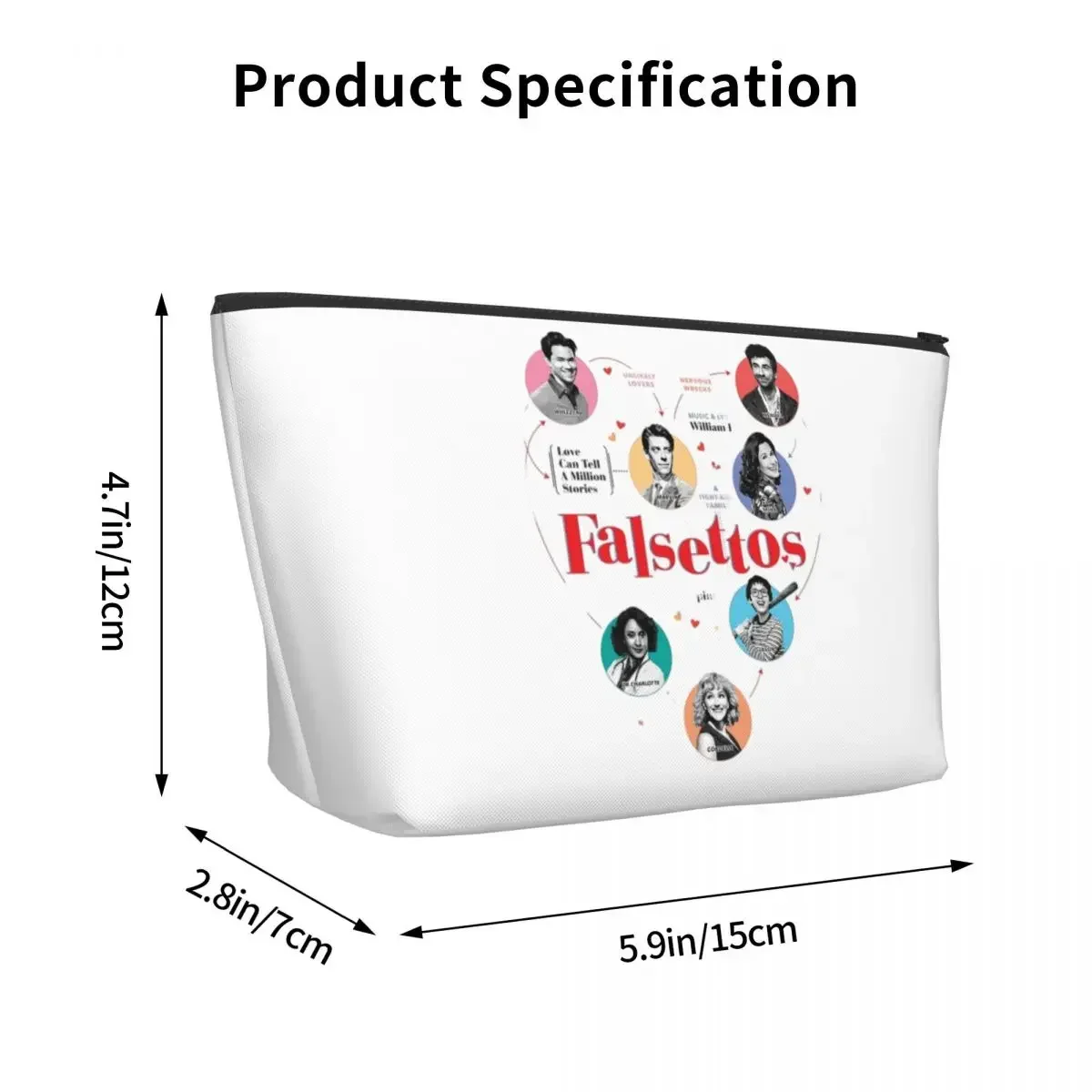 Falsettos 2016 Poster Travel Cosmetic Bag Makeup Bag Key Storage Bag Cosmetic Case Portable Organizer For Women Female Gift