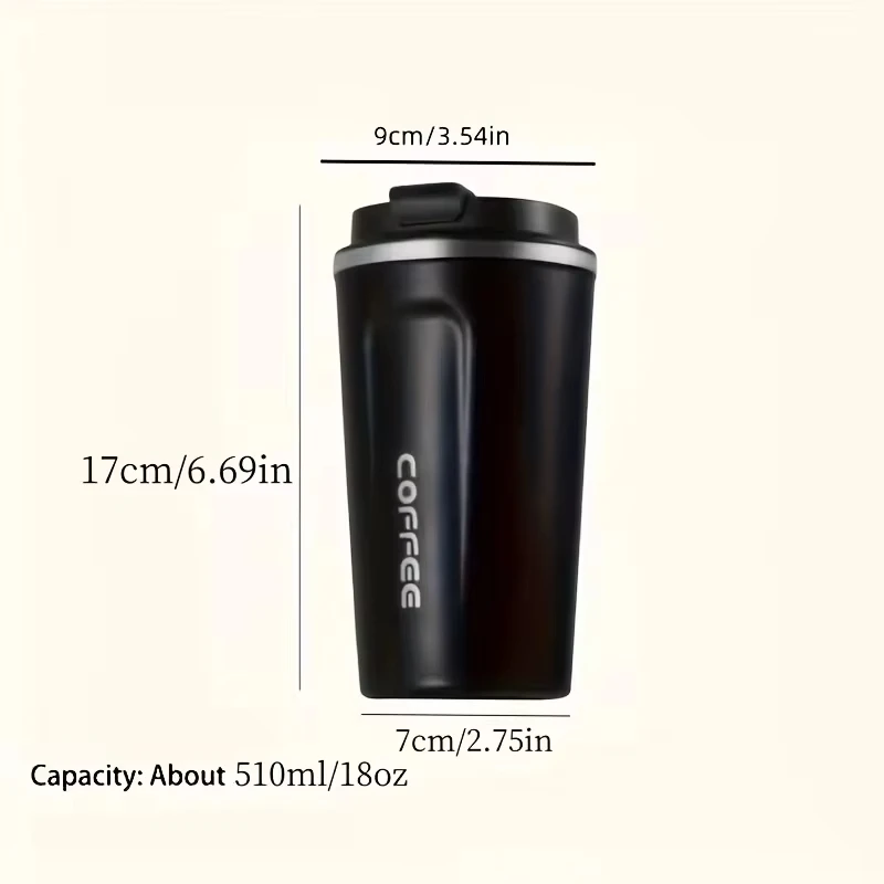 Thermo Cafe Coffee Mug Car Thermos Mug 380/510ML Leak_Proof Travel Thermo Cup for Tea Water Coffee Double Stainless Steel