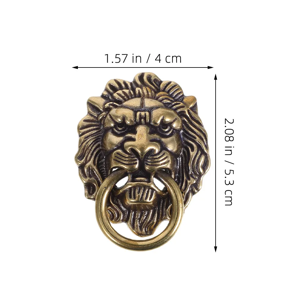 Vintage Brass Lion Head Door Handle Ring for Cabinets Dressers Furniture Pull Knob Lion Head Door Knocker
