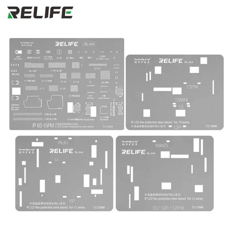 RELIFE RL-044 Screen Display IC Protection Template For iPhone 11/12/13/14/15 Pro Max Flex Cable IC Chip BGA Reablling Stencil