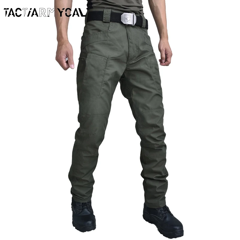 Casual Pants Men Tactical Cargo Pants Waterproof Multi Pocket Work Trousers Spring Autumn Pant Outdoor Hiking Overalls S-6XL