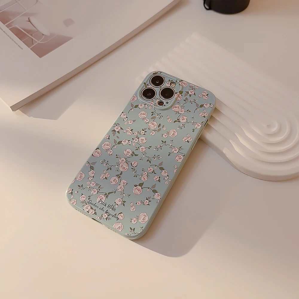 Vintage Retro Flowers Case For iPhone 14 Pro Max 15 Pro 13 12 11Pro Max X XR XS Max 7 8 Plus Colorful Floral Soft TPU BacK Cover