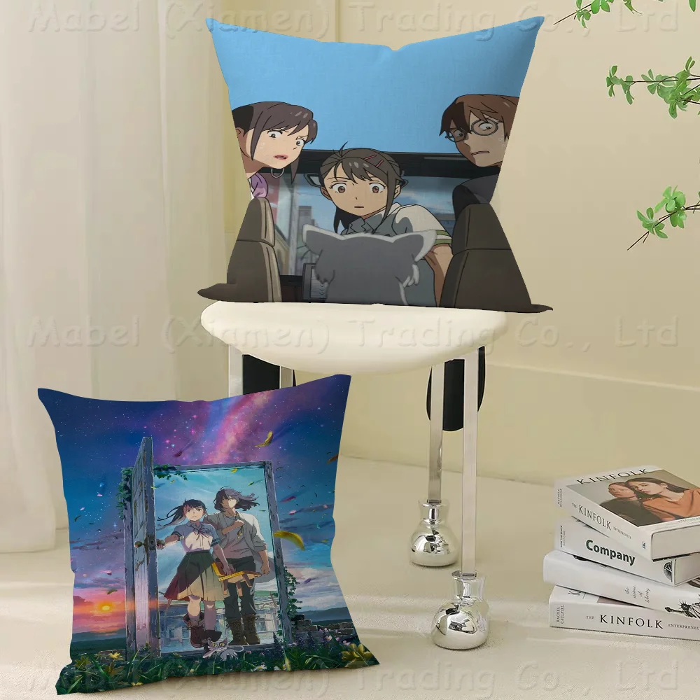 

Makoto Shinkai Suzume Pillow Cushion Cover Pillowcase Living Room Sofa Home Decor Customized