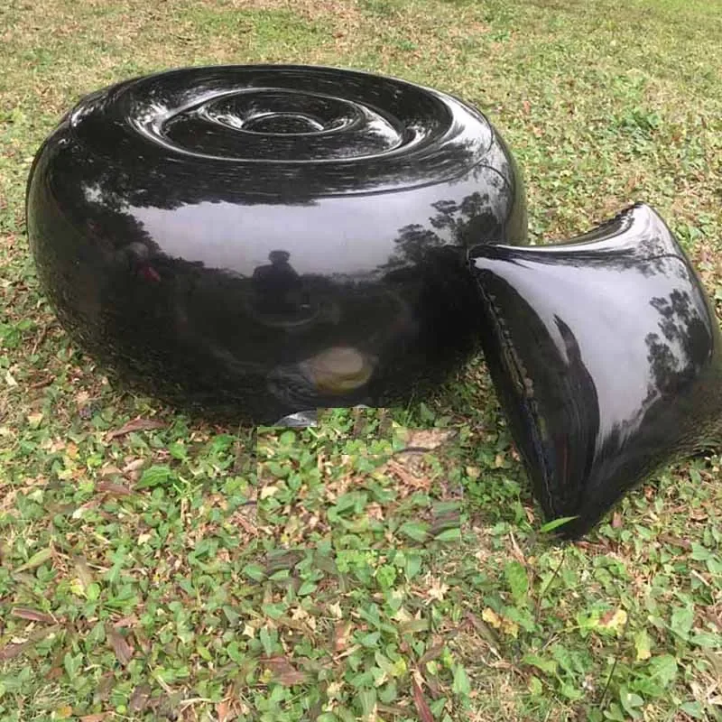 Transparante Grote Ronde Opblaasbare Kruk Outdoor Reizen Draagbare Opblaasbare Kleine Bank Auto Thuis Stap Stoel